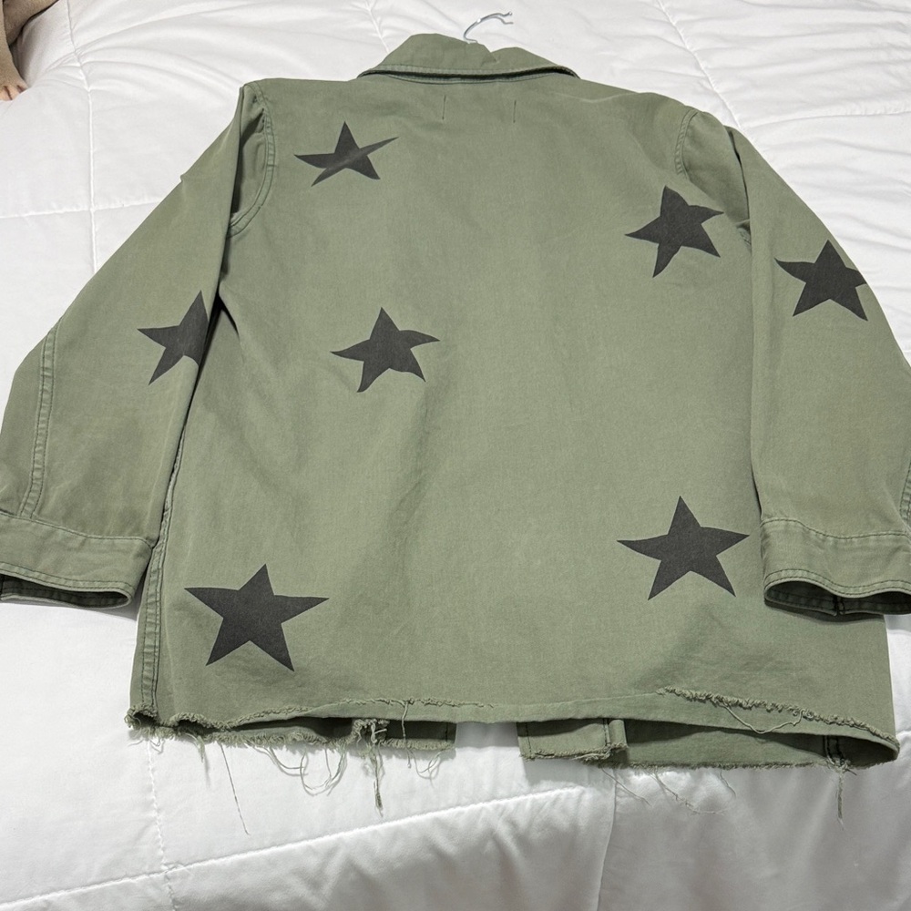 pistola olive green star-print utility jacket - Picture 6 of 6